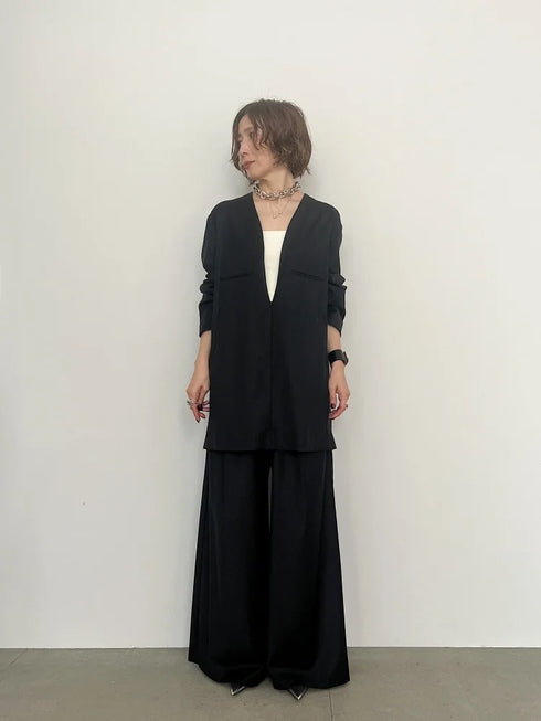 DEEP-V silk wool pullover